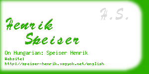 henrik speiser business card